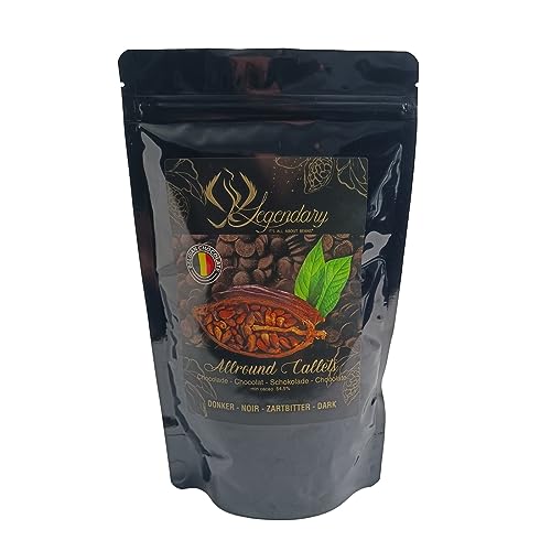 Legendary und Callebaut CALLETS DARK 500 gr - Original belgische Schoko Drops, für Schokoladen-Fondue und Schoko-Brunnen, Ganache, Glasur, zum Trinken usw. von Legendary - it's all about beans