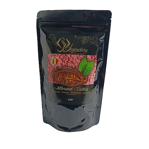 Legendary und Callebaut CALLETS RUBY 500 gr - Original belgische Schoko Drops, für Schokoladen-Fondue und Schoko-Brunnen, Ganache, Glasur, zum Trinken usw. von Legendary - it's all about beans