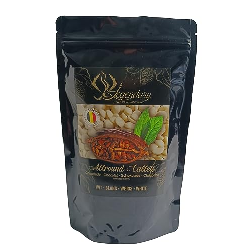 Legendary und Callebaut CALLETS WEIß 500 gr - Original belgische Schoko Drops, für Schokoladen-Fondue und Schoko-Brunnen, Ganache, Glasur, zum Trinken usw. von Legendary - it's all about beans