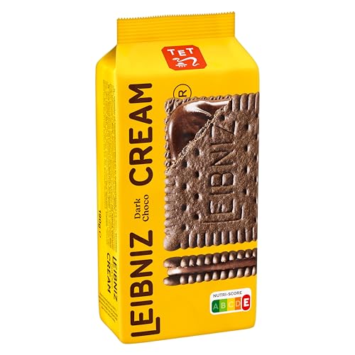 LEIBNIZ Cream Dark Choco, 190 g, knusprige Kakaoekse mit zarter Schokoladencreme (1 x 190 g) von Leibniz