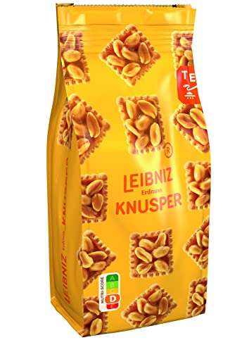 LEIBNIZ Knusper Erdnuss, 175 g, knackige Kekse mit Erdnüssen und Karamellcreme (1 x 175 g) von Leibniz