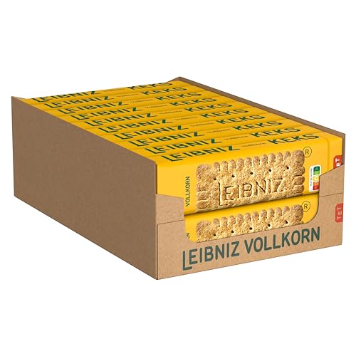 LEIBNIZ Vollkornkeks, 20er Pack, knusprige Kekse aus 100 % Vollkornmehl, Großpackung als Vorrat oder zum Verkauf (20 x 200 g) von Leibniz