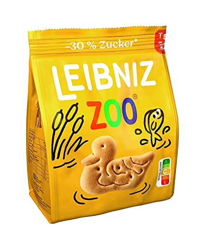 Leibniz Zoo -30% Zucker Original Butterkeks mit weniger Zucker – Keks für die ganze Familie - zu Hause & unterwegs – Belohnung zwischendurch, 125 g von Leibniz