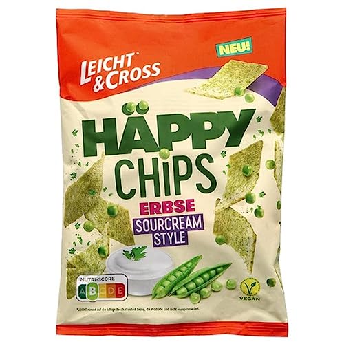 Leicht & Cross Häppy Chips Erbse Sour Cream Style, 90 g von Leicht & Cross