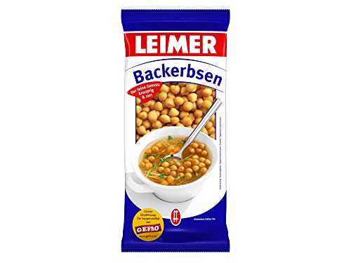 LEIMER Backerbsen 200g im 4er Pack – Knusprig rund gebackene Teigkugeln als vegetarische Suppeneinlage oder Knabbergebäck (4 x 200g) von Leimer