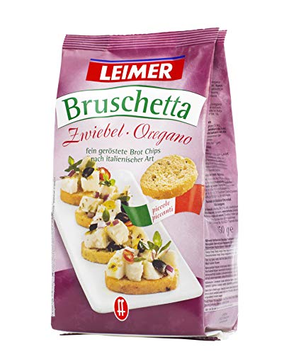 LEIMER Bruschetta Zwiebel/Oregano 150g - Ideal zum vielfältigen Belegen, aber auch pur als Knabbergebäck eine echte Köstlichkeit (5 x150g) von Leimer