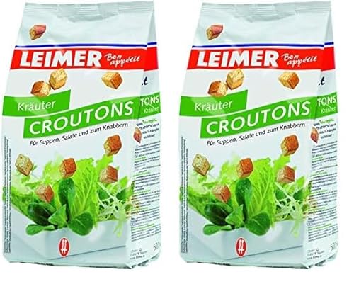 Leimer Croutons Kräuter, 500 g (Packung mit 2) von Leimer