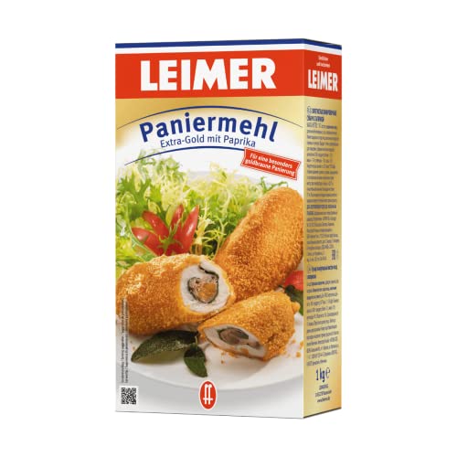 Leimer Paniermehl Extra Gold 1kg - Mit Paprikapulver verfeinert für eine goldgelbe Farbe (1 x 1kg) von Leimer