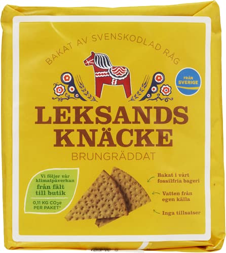 Leksands dreieckiges Knäckebrot, braun (dunkel) gebacken, 200g (gelb) von Leksands