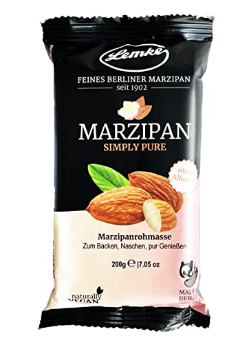 Lemke Marzipan / Backmarzipan - Simply Pure - Marzipanrohmasse ohne Alkohol (1x200g) von Lemke - Feines Berliner Marzipan seit 1902