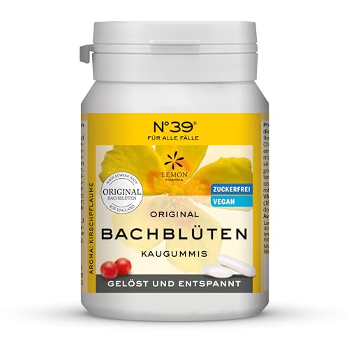 Original Bachblüten Kaugummi Notfall Nr. 39 von Lemon Pharma, Vegan und Zuckerfrei von Lemon Pharma