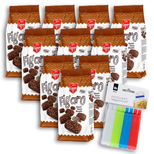 Leona Figaro Cookies - Mürbeteiggebäck mit Kakao und Kokosnussgeschmack, 10er Pack je 300g von Leona