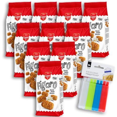 Leona Figaro Cookies - Mürbeteiggebäck mit Kokosnussgeschmack, 10er Pack je 300g von Leona