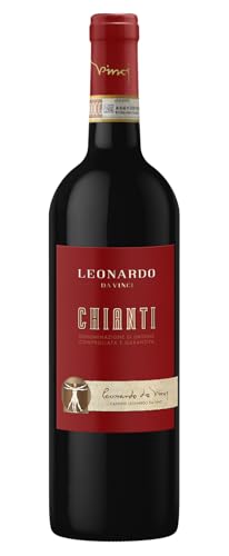 Leonardo Da Vinci Chianti, der Wein hat einen intensiven Geschmack und fruchtige Duftnoten, Alkoholgehalt beträgt 13,5 % Volumenprozent von Leonardo da Vinci