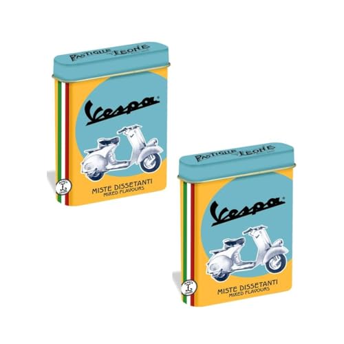 Leone® | Vespa Gemischte Durstbonbons | Glutenfreie Leone Pastillen | Bonbons Leone Mini Dose - 2 x 15 Gr von Leone