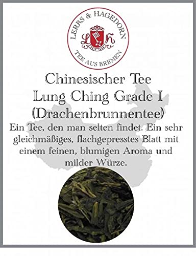 Lerbs & Hagedorn, China Tee Lung Ching Grade I Drachenbrunnentee | Fein Blumiger Geschmack 1kg (ca. 80 Liter) Mit Milder Würze von Lerbs & Hagedorn