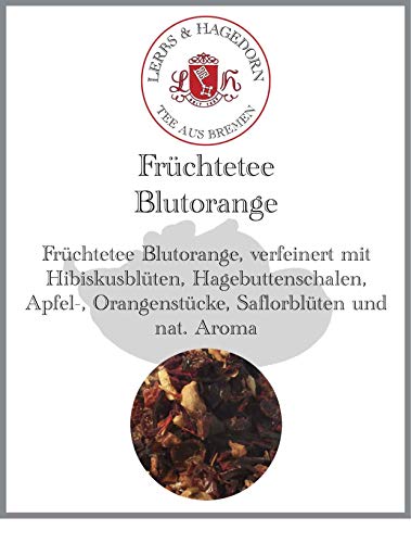 Lerbs & Hagedorn, Früchte Tee Blutorange | Blutorangengeschmack 1.5kg (ca. 122 Liter) Hibiskusblüten, Hagebuttenschalen, Orangenstücke, Saflorblüten von Lerbs & Hagedorn