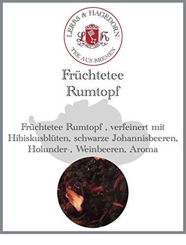 Lerbs & Hagedorn, Früchtetee Rumtopf| Herrliches Rumtopfaroma 2kg (ca. 160 Liter) Hibiskusblüten, schwarze Johannisbeeren, Holunder-, Weinbeeren von Lerbs & Hagedorn