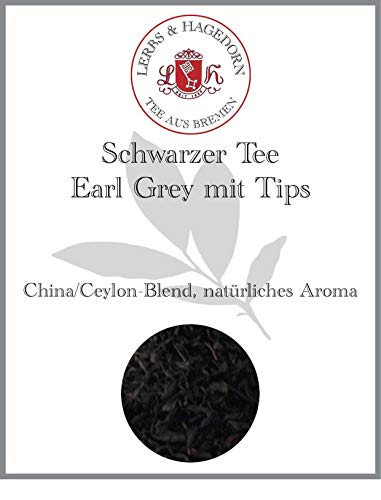 Lerbs & Hagedorn, Schwarzer Tee Earl Grey mit Tips | Natürlich Aromatischer Geschmack 250g (ca. 21 Liter) Blend mit China und Ceylon Tee als Basis von Lerbs & Hagedorn