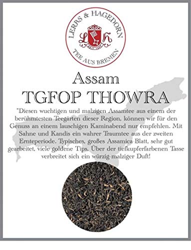 Lerbs & Hagedorn, Assam TGFOP Thowra | Würzig Malzig Duftend 1kg (ca. 81 Liter) Tippy Golden Flowery Orange Pekoe von Lerbs & Hagedorn