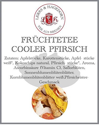 Lerbs & Hagedorn, Früchtetee Cooler Pfirsich | Pfirsicheistee 2kg Ca. (162 Liter) Apfelstücke, Karottenstücke, Apfelstücke Weiß von Lerbs & Hagedorn