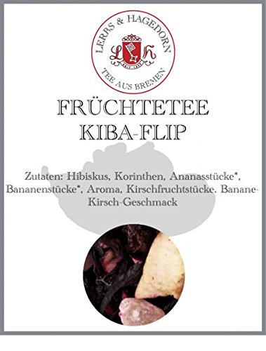 Lerbs & Hagedorn, Früchtetee Kiba-Flip | Banane, Kirsche 2kg Ca. (162 Liter) Hibiskus, Korinthen, Ananasstücke, Bananenstücke von Lerbs & Hagedorn