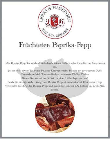 Lerbs & Hagedorn, Früchtetee Paprika-Pepp | Süßlich-scharf, mediterran 2kg Ca. (162 Liter) Karottenstücke, Paprika Rot von Lerbs & Hagedorn