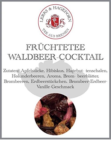 Lerbs & Hagedorn, Früchtetee Waldbeer-Cocktail | Brombeere, Erdbeere, Vanille 2kg Ca. (162 Liter) Apfelstücke, Hibiskus, Hagebuttenschalen von Lerbs & Hagedorn