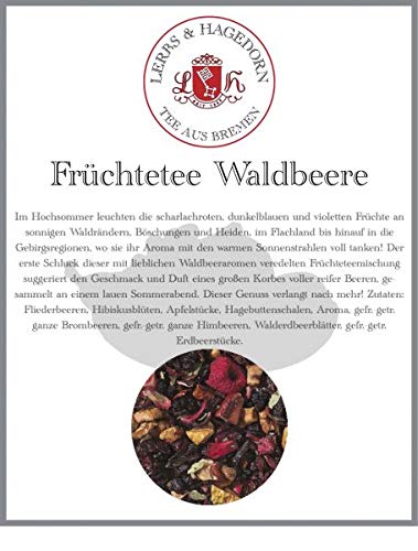 Lerbs & Hagedorn, Früchtetee Waldbeere | Liebliche Waldbeeraromen 1kg (ca. 81 Liter) Mit Fliederbeeren, Hibiskusblüten, Apfelstücken von Lerbs & Hagedorn