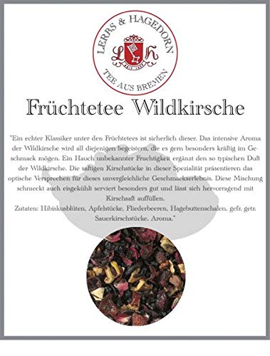 Lerbs & Hagedorn, Früchtetee Wildkirsche | Kräftig Im Geschmack 1kg (ca. 81 Liter) Mit Hibskusblüte, Apfel, Fliederbeere, Sauerkirsche von Lerbs & Hagedorn