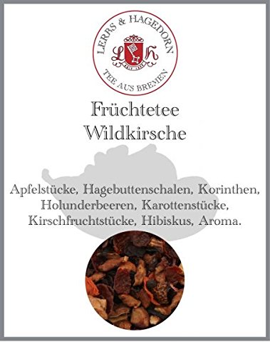 Lerbs & Hagedorn, Früchtetee Wildkirsche | 1kg (ca. 50 Liter) Apfelstücke, Hagebuttenschalen, Korinthen, Holunderbeeren, Karottenstücke von Lerbs & Hagedorn