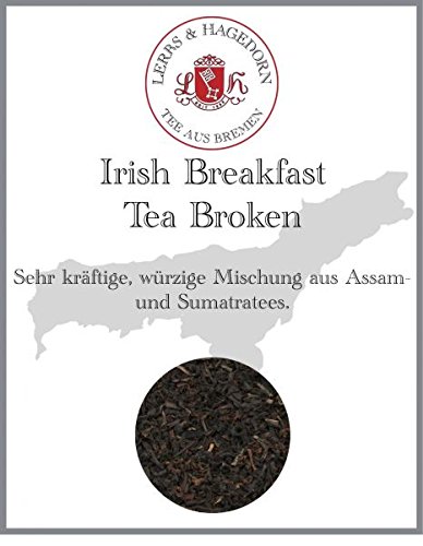 Lerbs & Hagedorn, Irish Breakfast Tea Broken |Kräftig Würzig 1kg (ca. 81 Liter) Assamtee, Sumatratee, Brokenmischung, Schwarztee von Lerbs & Hagedorn