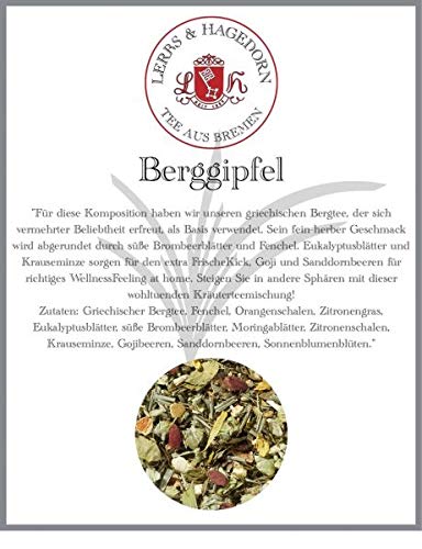 Lerbs & Hagedorn, Kräutertee Berggipfel ohne Zusatz von Aroma | Brombeere Eukalyptus Minze 1kg (ca. 81 Liter) Mit Fenchel, Orange,Eukalyptus von Lerbs & Hagedorn