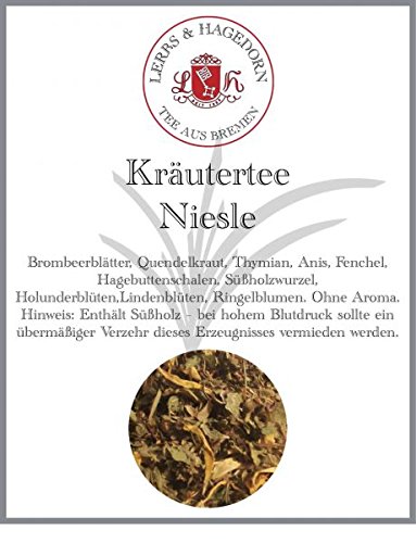 Lerbs & Hagedorn, Kräutertee Niesle | 250g (ca. 21 Liter) Brombeerblättern, Quendelkraut, Thymian, Anis, Fenchel, Hagebutten, Süßholz von Lerbs & Hagedorn