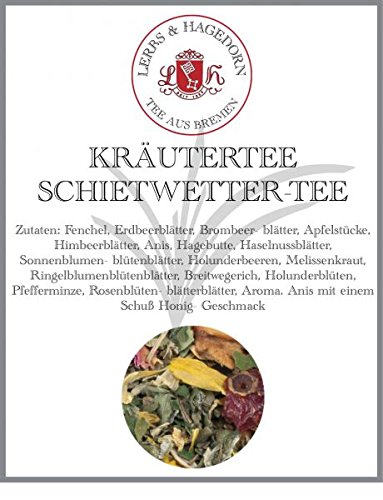 Lerbs & Hagedorn, Kräutertee Schietwetter-Tee | Anis, Honig 2kg Ca. (162 Liter) Brombeerblätter, Fenchel, Apfelstücke, Anis, Himbeerblätter von Lerbs & Hagedorn