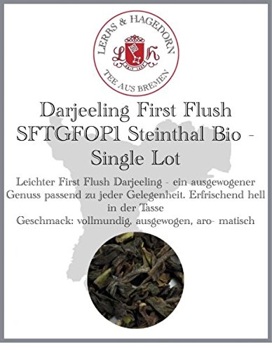 Lerbs & Hagedorn, Darjeeling Schwarztee First Flush Second Flush TGFOP1 Steinthal Bio - Single Lot | VollmUndig, Ausgewogen, Aromatisch 1,5kg Ca. (121 Liter) von Lerbs & Hagedorn