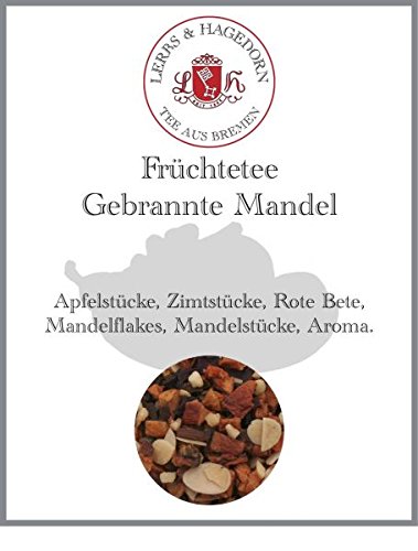 Lerbs & Hagedorn, Früchtetee Gebrannte Mandel | 1kg (ca. 50 Liter) Apfelstücke, Zimtstücke, Rote Bete, Mandelflakes, Mandelstücke von Lerbs & Hagedorn