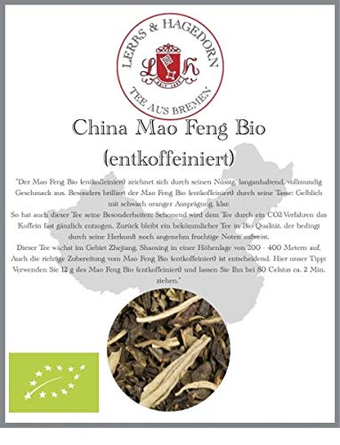 Lerbs & Hagedorn, Grüner China Tee Mao Feng Bio | Nussig, Langanhaltend, VollmUndig 1kg Ca. (81 Liter) von Lerbs & Hagedorn