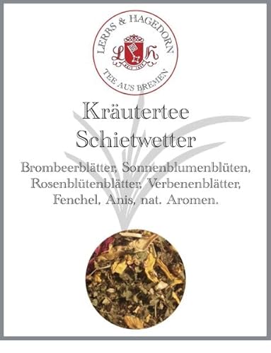 Lerbs & Hagedorn, Kräutertee Schietwetter| Honig Fenchel Geschmack 1kg (ca. 81 Liter) Brombeerblätter, Fenchelsamen, Verbenenkraut, Anissamen von Lerbs & Hagedorn