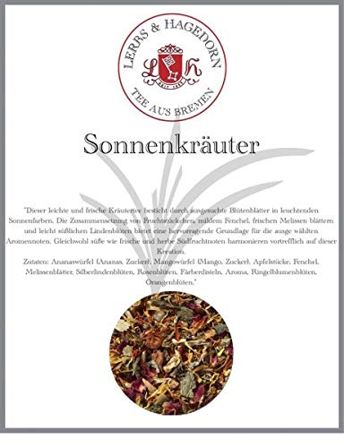 Lerbs & Hagedorn, Kräutertee Sonnenkräuter | Süße Herbe Südfruchtnote 1kg (ca. 81 Liter) Mit Ananas, Mango, Apfel, Fenchel, Melisse,Lavendel von Lerbs & Hagedorn