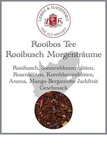 Lerbs & Hagedorn, Rooibos Tee Rooibusch Morgenträume | Mango-Bergamotte-Jackfruit Geschmack 1kgg (Ca. 81 Liter) von Lerbs & Hagedorn