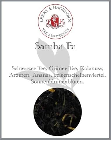 Lerbs & Hagedorn, Samba Pa| Fruchtig Aromatischer Geschmack 250g (ca. 21 Liter) Grüner Tee und Schwarzer Tee Kolanuss, Ananas, Feigenscheibenviertel von Lerbs & Hagedorn