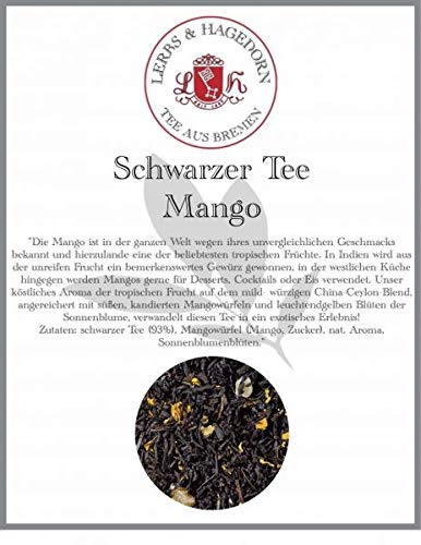 Lerbs & Hagedorn, Schwarzer Tee Mango | Mild Würzig mit Süßer Mango 1kg (ca. 81 Liter) Mit Mangowürfeln, Sonnenblumenblüten von Lerbs & Hagedorn