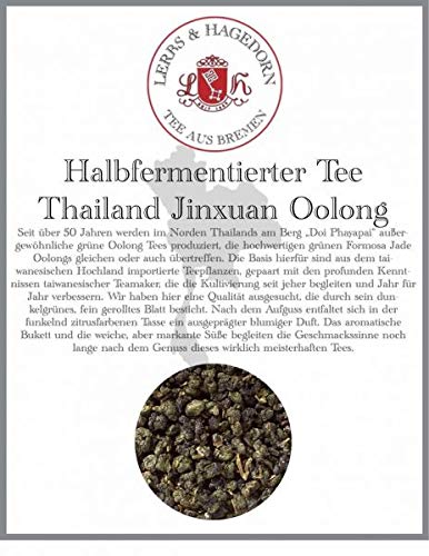 Lerbs & Hagedorn, Thailand Jinxuan Oolong | Ausgeprägt Blumig Aromatisch Markante Süße 1kg (ca. 81 Liter) Oolongblatt von Lerbs & Hagedorn