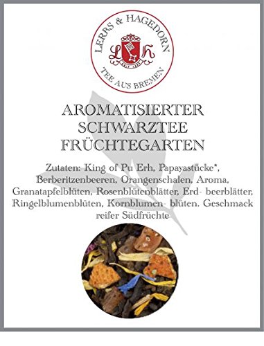 Lerbs & Hagedorn, Schwarzer Tee Früchteteemix | Südfrüchte 2kg Ca. (162 Liter) King of Pu-Erh, Papayastücke, Berberitzen, Orangenschalen von Lerbs & Hagedorn