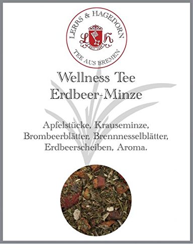 Lerbs & Hagedorn, Wellness Tee Erdbeer Minze | 1kg (ca. 71 Liter) Apfelstücke, Krauseminze, Brombeerblätter, Brennnesselblätter von Lerbs & Hagedorn