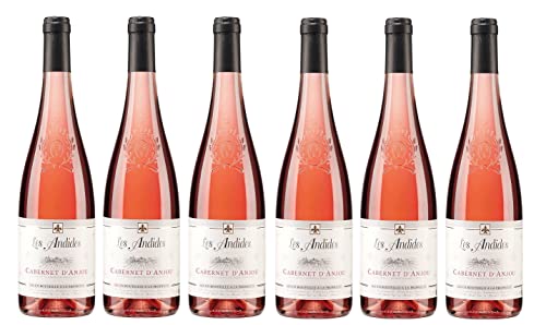 6x 0,75l - 2022er - Les Andides - Cabernet d'Anjou - demi-sec - Anjou A.O.P. - Loire - Frankreich - Rosé-Wein halbtrocken von Les Andides