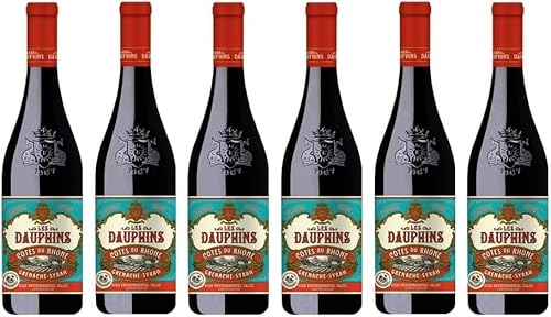 6x 0,75l - 2023er - Les Dauphins - Rouge - Côtes-du-Rhône A.O.P. - Frankreich - Rotwein trocken von Les Dauphins