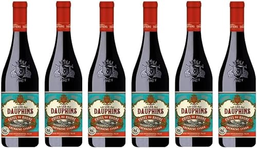 6x 0,75l - Les Dauphins - Rouge - Côtes-du-Rhône A.O.P. - Frankreich - Rotwein trocken von Les Dauphins