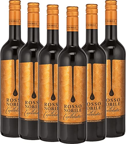 Rosso Nobile al Cioccolata von Les Grands Chais de France Rotwein 6 x 0,75l VINELLO - 6er - Weinpaket inkl. kostenlosem VINELLO.weinausgießer von Les Grands Chais de France